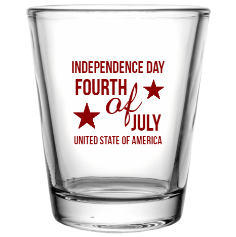 Fourth Of July Independence Day United State America Custom Clear Shot Glasses- 1.75 oz. Style 107647