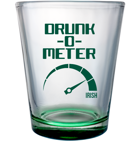 St. Patrick's Day Irish Drunk -o- Meter Custom Clear Shot Glasses- 1.75 oz. Style 116846