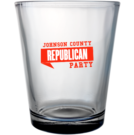 Political Johnson County Republican Party Custom Clear Shot Glasses- 1.75 oz. Style 111477