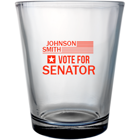 Political Johnson Smith Vote For Senator Custom Clear Shot Glasses- 1.75 oz. Style 111479