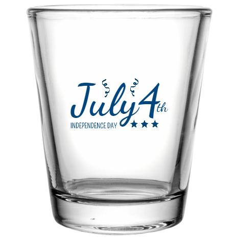 Fourth Of July July4 Independence Day Custom Clear Shot Glasses- 1.75 oz. Style 107620