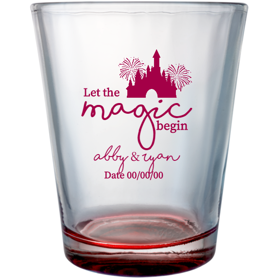 Wedding Let The Magic Begin Date 000000 Abby Ryan Custom Clear Shot Glasses- 1.75 oz. Style 116865