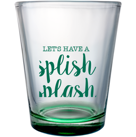 Pool Party Lets Have Splish Splash Custom Clear Shot Glasses- 1.75 oz. Style 106197