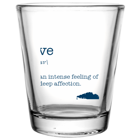 Happy Valentine\'s Day Love Lav 1 An Intense Feeling Of Deep Affection Custom Clear Shot Glasses- 1.75 oz. Style 100700