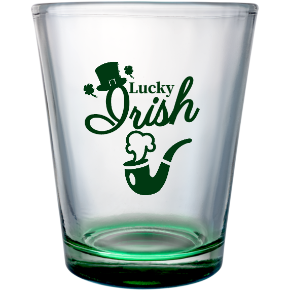 St. Patrick's Day Lucky Irish Custom Clear Shot Glasses- 1.75 oz. Style 116685