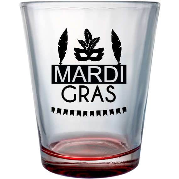 Mardi Gras Custom Clear Shot Glasses- 1.75 oz. Style 130509