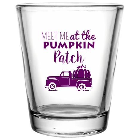 Fall Meet Me At The Pumpkin Patch Custom Clear Shot Glasses- 1.75 oz. Style 112305