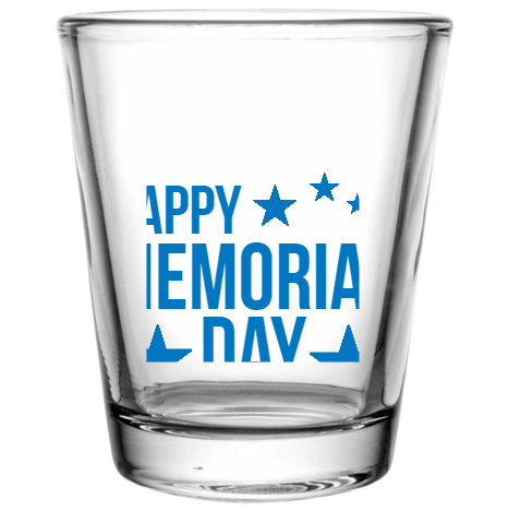 Memorial Day Happy Custom Clear Shot Glasses- 1.75 oz. Style 106190