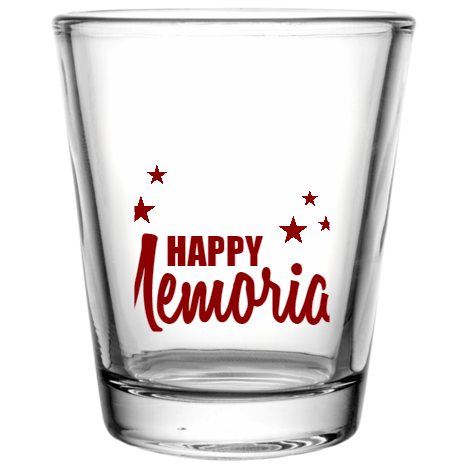 Memorial Day Happy Custom Clear Shot Glasses- 1.75 oz. Style 106274