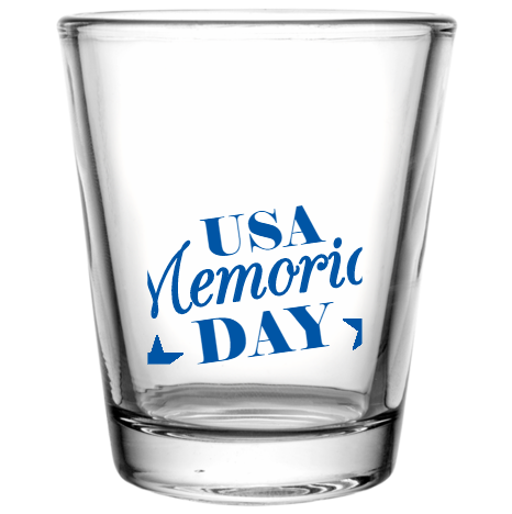 Memorial Day Usa Custom Clear Shot Glasses- 1.75 oz. Style 106138