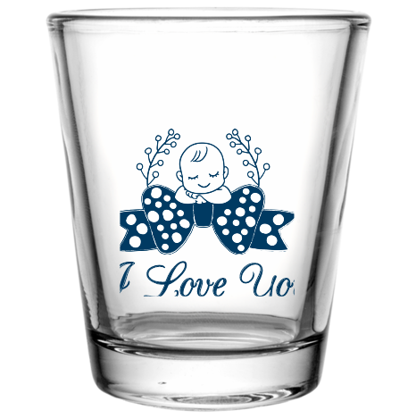 Mother Day Mom I Love You Custom Clear Shot Glasses- 1.75 oz. Style 105388