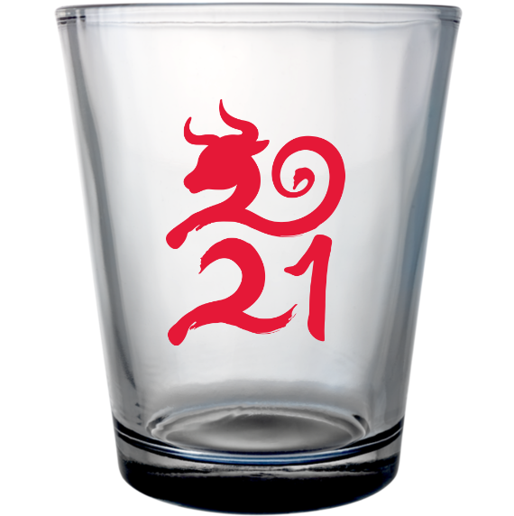 New Year Custom Clear Shot Glasses- 1.75 oz. Style 127423