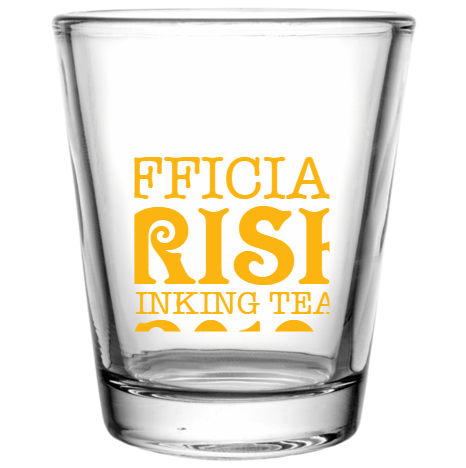 Saint Patricks Day Official Drinking Team Irish 2019 Custom Clear Shot Glasses- 1.75 oz. Style 102604