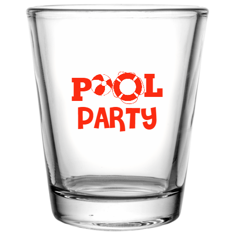Pool Party Custom Clear Shot Glasses- 1.75 oz. Style 107030