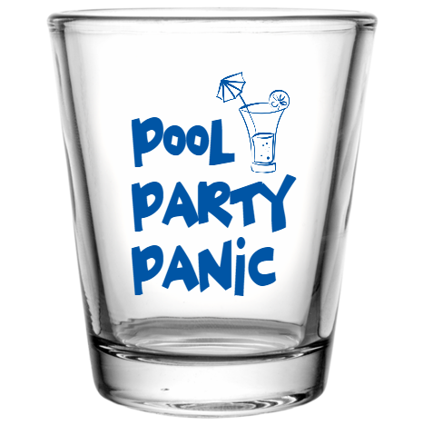 Pool Party PoolPartyPanic Custom Clear Shot Glasses- 1.75 oz. Style 107390