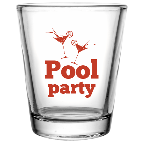 Pool Party Custom Clear Shot Glasses- 1.75 oz. Style 107387
