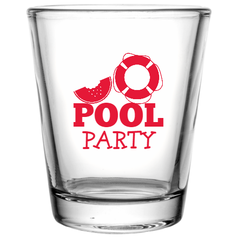 Pool Party Custom Clear Shot Glasses- 1.75 oz. Style 107075