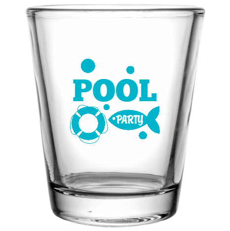 Pool Party Custom Clear Shot Glasses- 1.75 oz. Style 107074