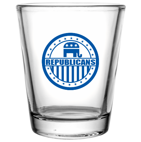 Political Republicans Custom Clear Shot Glasses- 1.75 oz. Style 109792