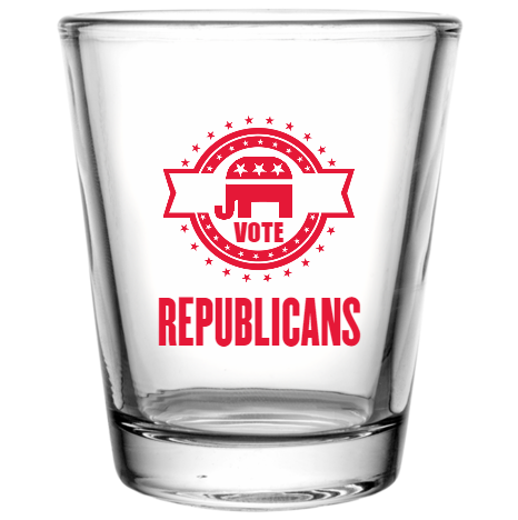 Political Republicans Vote Custom Clear Shot Glasses- 1.75 oz. Style 109799