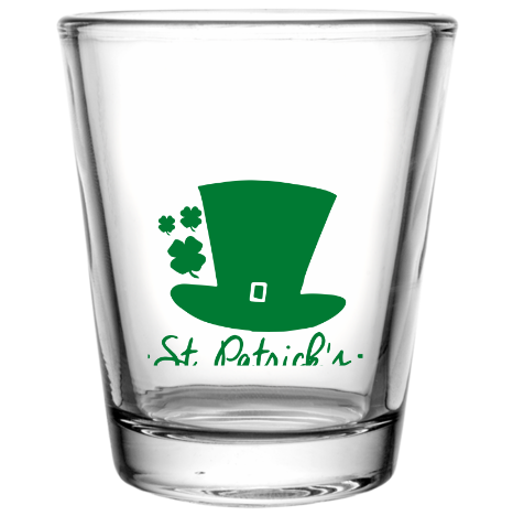 Saint Patricks Day Custom Clear Shot Glasses- 1.75 oz. Style 102605