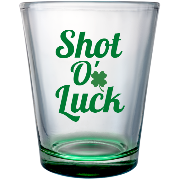 St. Patty’s Day Shot Luck O Custom Clear Shot Glasses- 1.75 oz. Style 130304