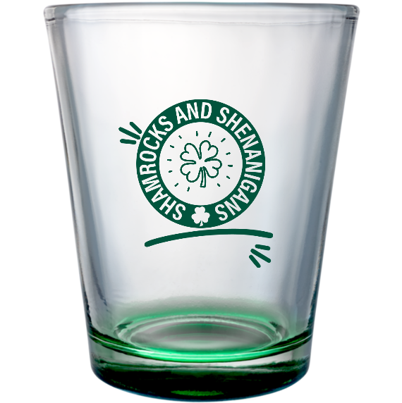 St. Patrick's Day Custom Clear Shot Glasses- 1.75 oz. Style 116809