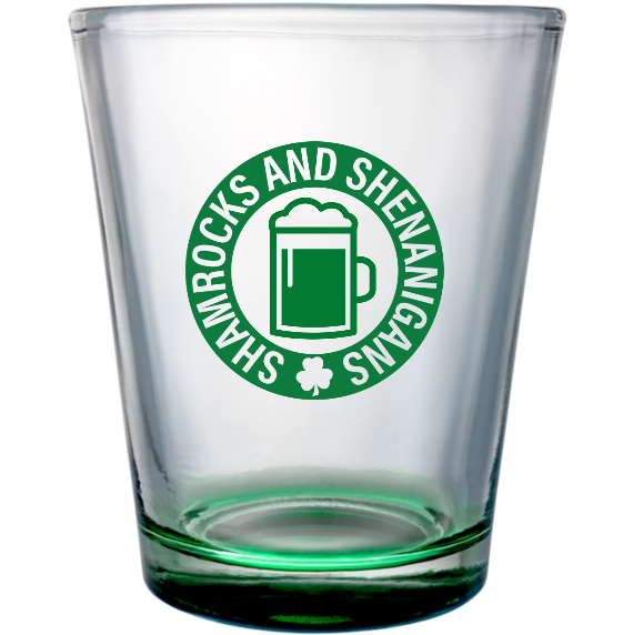St. Patrick's Day Custom Clear Shot Glasses- 1.75 oz. Style 116782