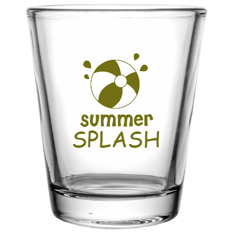 Pool Party Summer Splash Custom Clear Shot Glasses- 1.75 oz. Style 107036
