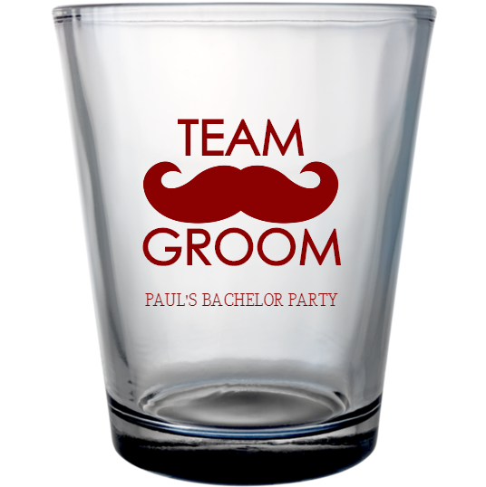Bachelor Team Groom Pauls Party Custom Clear Shot Glasses- 1.75 oz. Style 117462