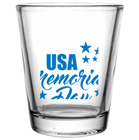 Memorial Day Usa Remember And Honor Custom Clear Shot Glasses- 1.75 oz. Style 106186
