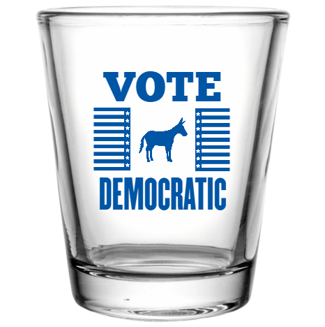 Political Vote Democratic Custom Clear Shot Glasses- 1.75 oz. Style 109767