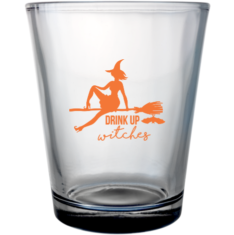 Halloween Witches Drink Up Custom Clear Shot Glasses- 1.75 oz. Style 113141