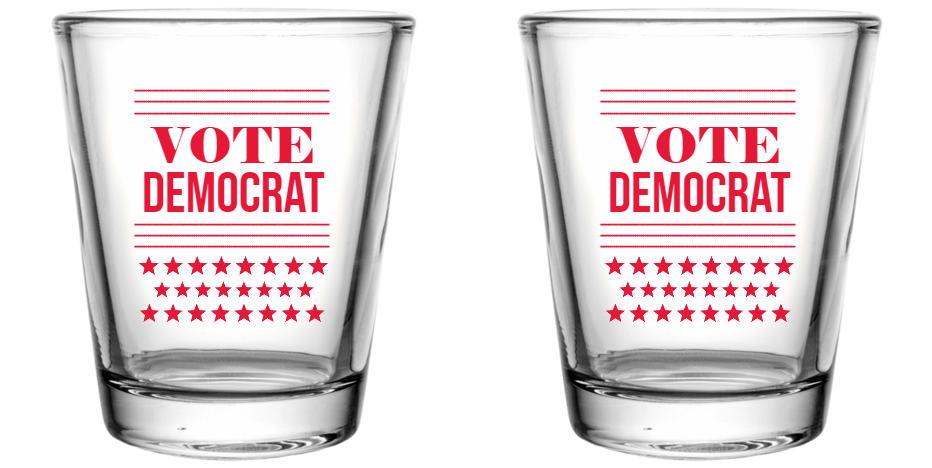 Political Custom Clear Shot Glasses- 1.75 oz. Style 110211