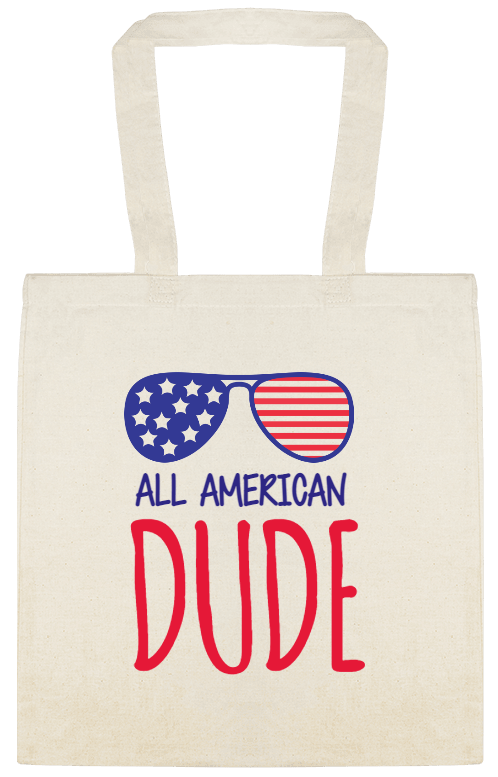 Holidays & Special Events All American Dude Custom Everyday Cotton Tote Bags Style 153501