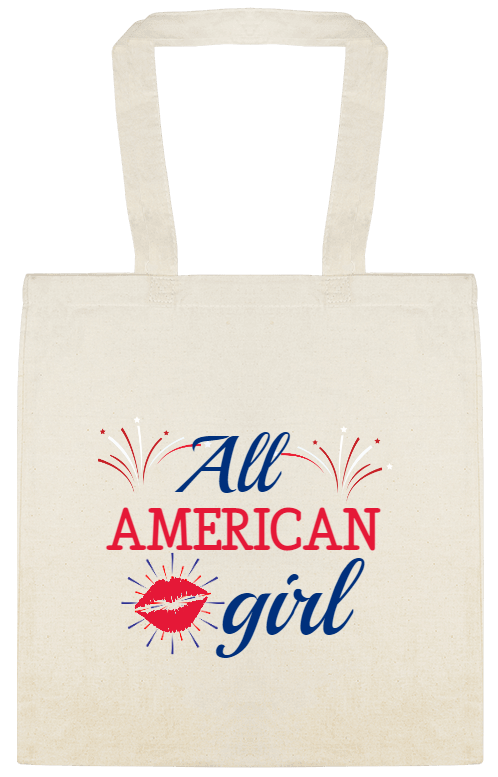 Holidays & Special Events All American Girl Custom Everyday Cotton Tote Bags Style 153585
