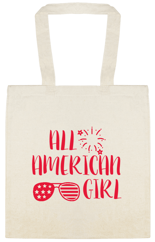 Holidays & Special Events All American Girl Custom Everyday Cotton Tote Bags Style 151668