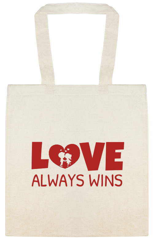 Love Always Wins Custom Everyday Cotton Tote Bags Style 146960