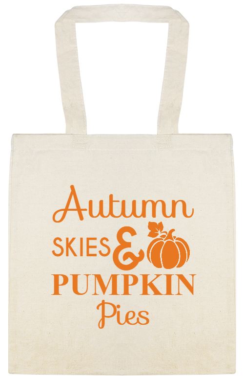 Fall Autumn Skies Pumpkin Pies Custom Everyday Cotton Tote Bags Style 141769