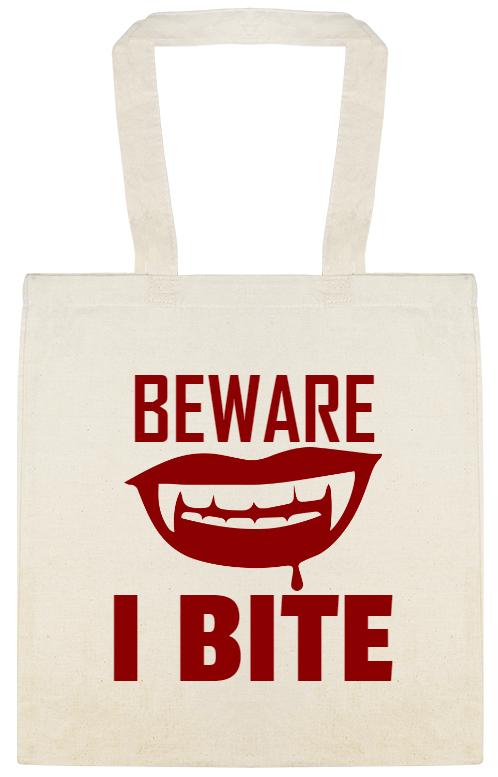 Halloween Beware I Bite Custom Everyday Cotton Tote Bags Style 143617