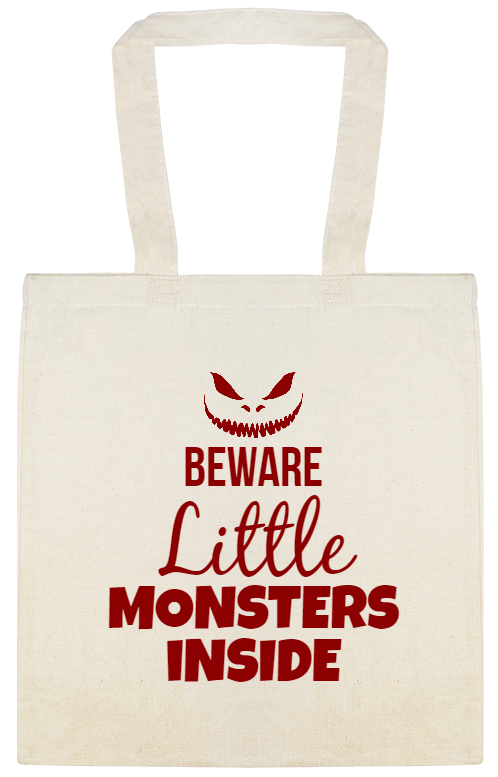 Halloween Beware Little Monsters Inside Custom Everyday Cotton Tote Bags Style 142410