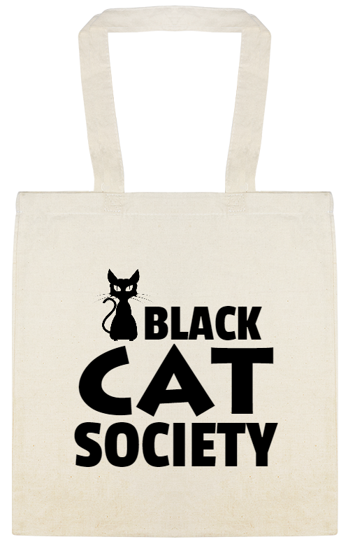 Halloween Black Cat Society Custom Everyday Cotton Tote Bags Style 143563