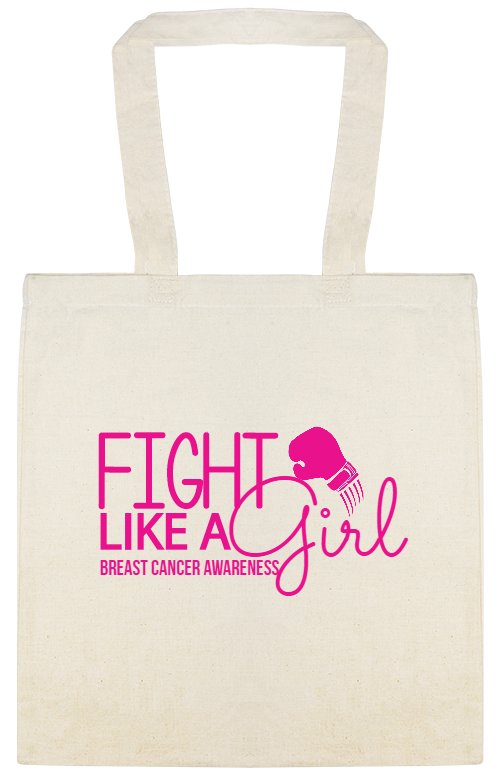 Special Events Breast Cancer Awareness Fight Like Girl Custom Everyday Cotton Tote Bags Style 124030