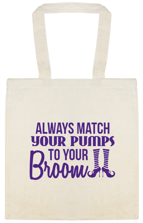Halloween Broom Always Match Your Pumps To Custom Everyday Cotton Tote Bags Style 143508