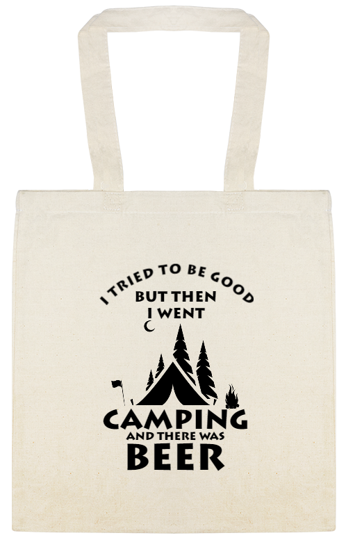 Tries Good Went Camping There Was Beer But ThenI And Custom Everyday Cotton Tote Bags Style 148627
