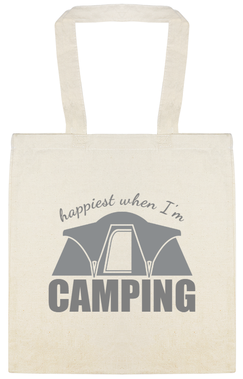 Happies When I\'m Camping Custom Everyday Cotton Tote Bags Style 147714