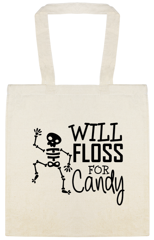 Halloween Candy Will Floss For Custom Everyday Cotton Tote Bags Style 143173