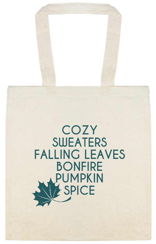 Autumn Cozy Sweaters Falling Leaves Bonfire Pumpkin Spice Custom Everyday Cotton Tote Bags Style 141695
