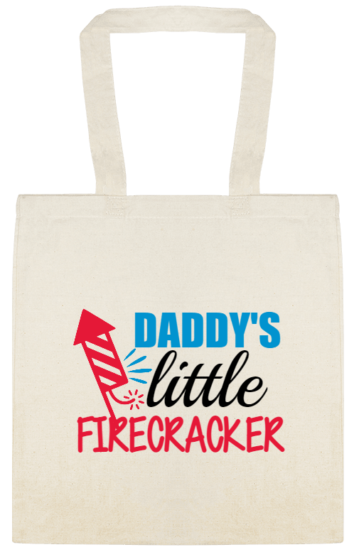 Holidays & Special Events Daddys Little Firecracker Custom Everyday Cotton Tote Bags Style 153415