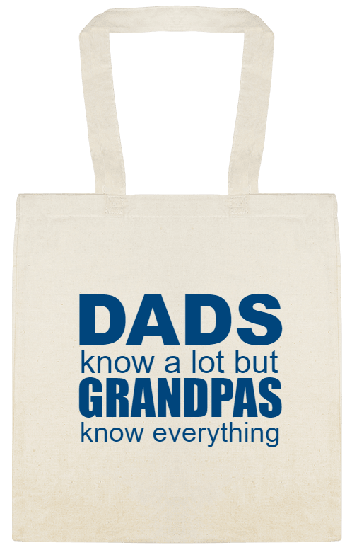 Dads Know Lot But Grandpas Everything Custom Everyday Cotton Tote Bags Style 152127